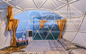 6m Igloo Living Dome Tent Geodesic Glamping Tents With Decoration And Bathroom